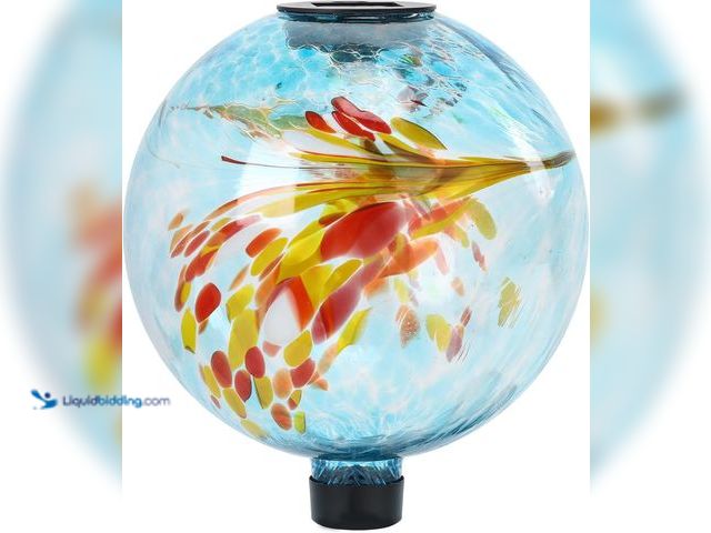 Lot 49-5420724 - Solar Gazing Ball Glass Reflective Garden Globe Solar Orb Gazing Ball Ornament for Garden Yard Home ...