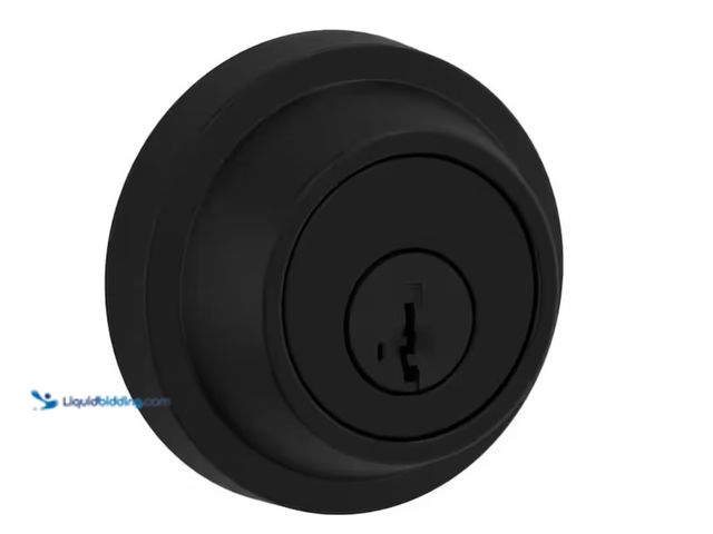 Lot 49-1566783 - lot of (2) Kwikset Round Matte Black Single Cylinder Deadbolt Featuring Smart Key Security, Model # ...