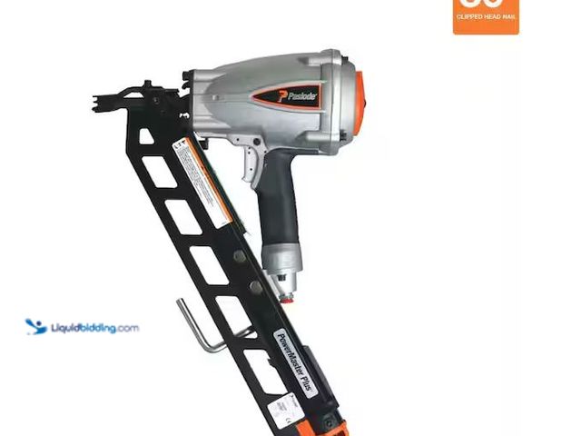 Lot 49-5551873 - Paslode
Pneumatic 3-1/2 in. 30 degree Air Corded PowerMaster Plus Clipped-Head Framing Nailer, Used...