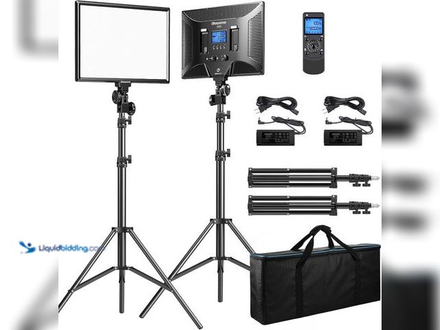 Lot 49-5461339 - D50 LED Video Light Panel Lights 15.4", 2 Packs 45W 3000K-8000K Bi-Color Dimmable Photography Lighti...