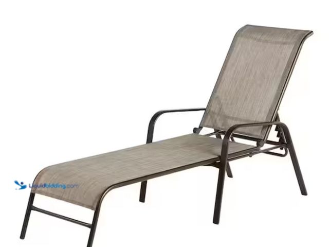 Lot 49-1631380 - StyleWell Sling Stack Outdoor Chaise Lounge-Riverbed, Model # MH62901, Slightly used, Tested works, ...