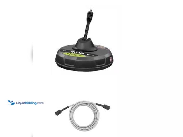 Lot 49-1516649 - RYOBI 12 in. 2,300 PSI Electric Pressure Washer Surface Cleaner and 1/4 in. x 25 ft. Replacement Hos...