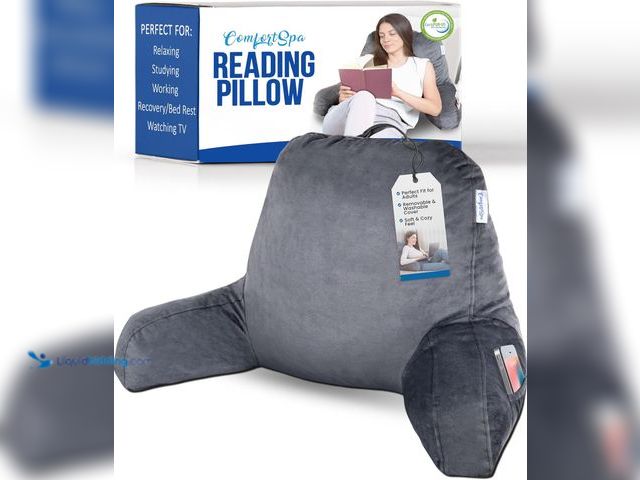 Lot 49-5410581 - ComfortSpa Reading Pillow for Bed Adult Size, Back Rest Pillow with Arms, Pockets and Washable Cover...