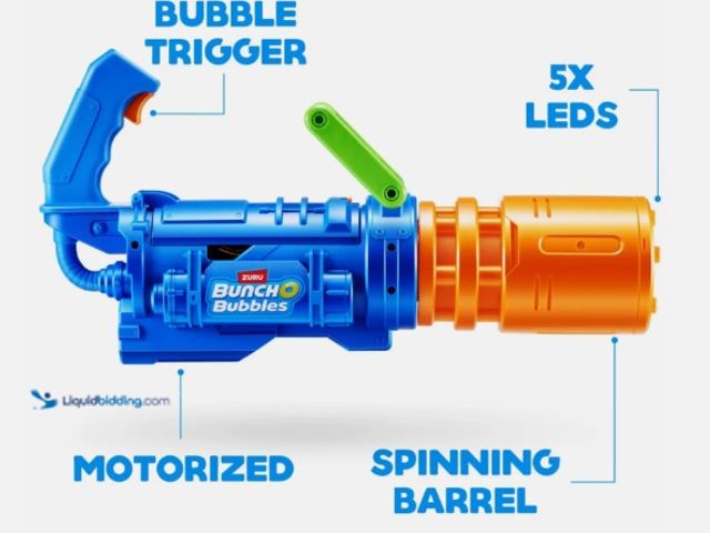 Lot 49-5542415 - ZURU Bunch O Bubbles Motorized Blaster - High Volume Bubble Machine + Solution, Unused