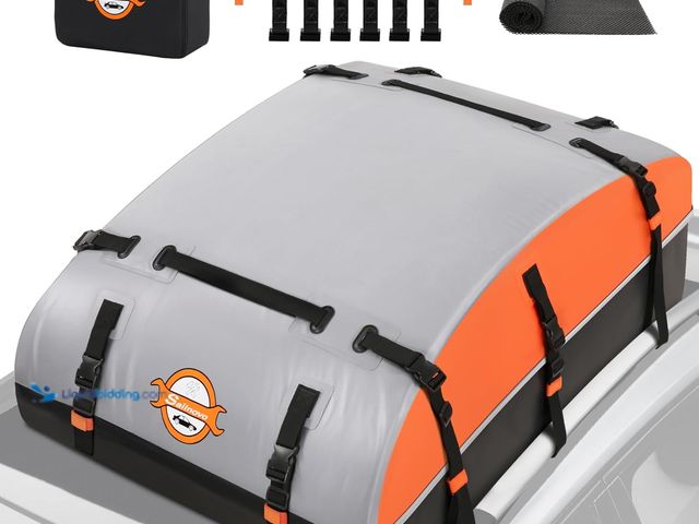 Lot 49-5408537 - Car Rooftop Cargo Carrier Bag 21 Cubic, PVC Vehicle Soft-Shell Car Top Carrier for Cars with/Without...