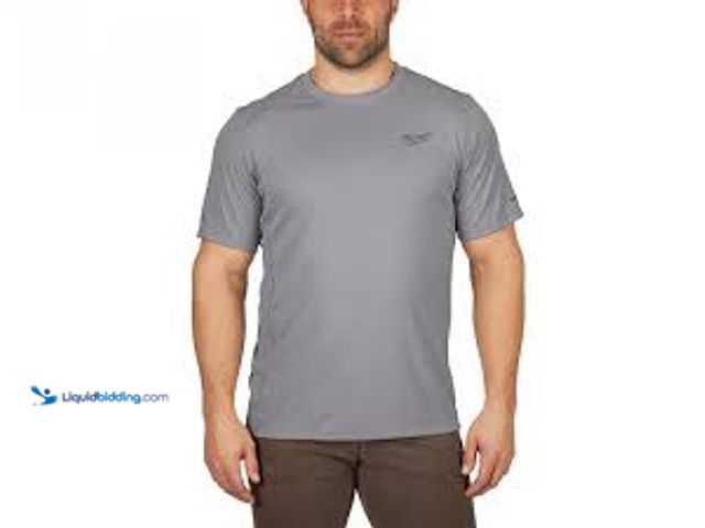 Lot 49-5485193 - QTY 2 - Milwaukee Gen II Men's Work Skin Extra Large Gray Light Weight Performance Short-Sleeve T-Sh...