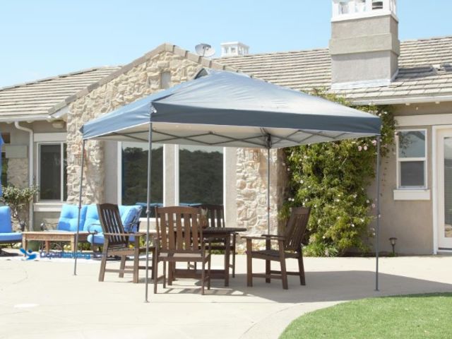 Lot 49-1515671 - Everbilt 10 ft. x 10 ft. Grey Instant Canopy Pop Up Tent, Model # NS CLIA 100-G, Slightly used.  Ref...