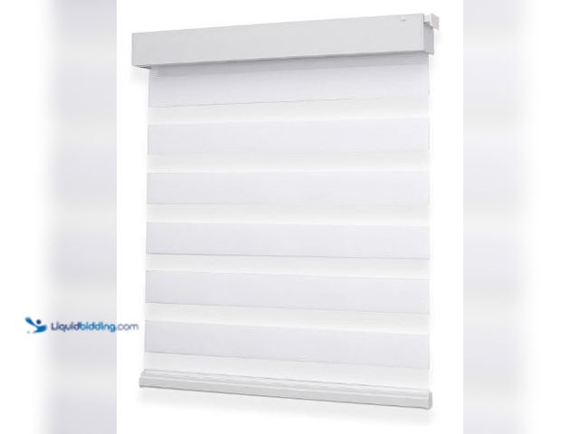 Lot 49-5436414 - Joydeco No Drill Zebra Blinds for Windows, Cordless Day & Night Dual Sheer Roller Shades, Easy Insta...