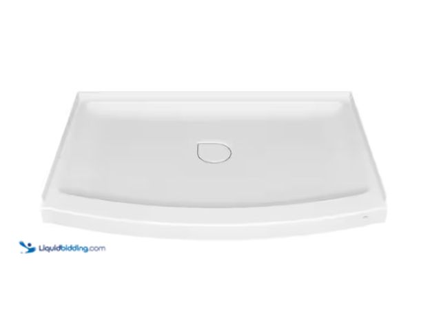 Lot 49-1566736 - American Standard Ovation Curve 48 in. L x 30 in. W Alcove Shower Pan Base with Center Drain in Arct...
