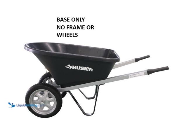 Lot 49-5556961 - Husky 6 cu. ft. Poly Wheelbarrow. BASE ONLY. NO FRAME. Model # WB5. Unused with scuffs and scratches