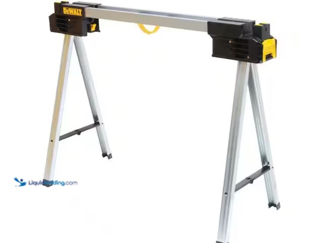 Lot 49-1567863 - DEWALT 32 in. H Metal Folding Sawhorse, Model # DWST11155, Slightly used, Scuffs & scratches.   Ref#...