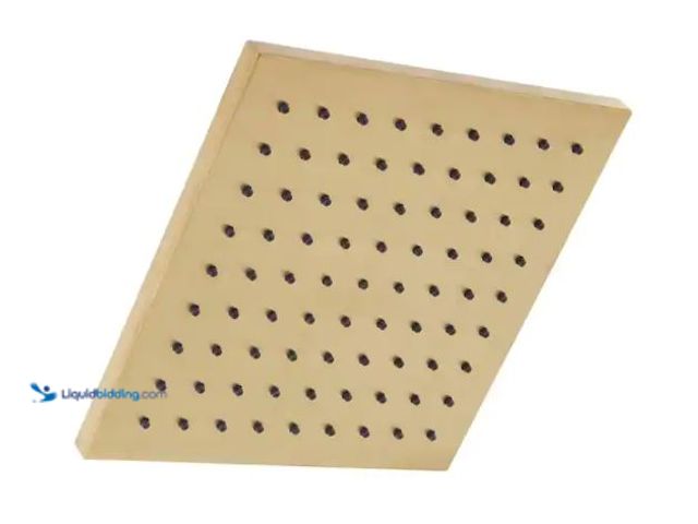 Lot 49-1627349 - Glacier Bay Modern 1-Spray Pattern 8.8 in. Single Wall Mount Fixed Shower Head in Matte Gold Model #...