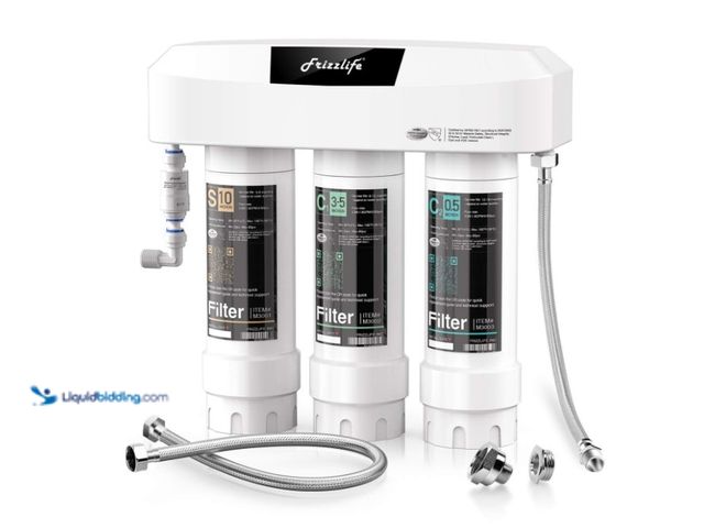 Lot 49-1571250 - Frizzlife 3-Stage Under Sink Water Filter System SK99-NEW, Direct Connect, Certified 3-Stage 0.5 Mic...