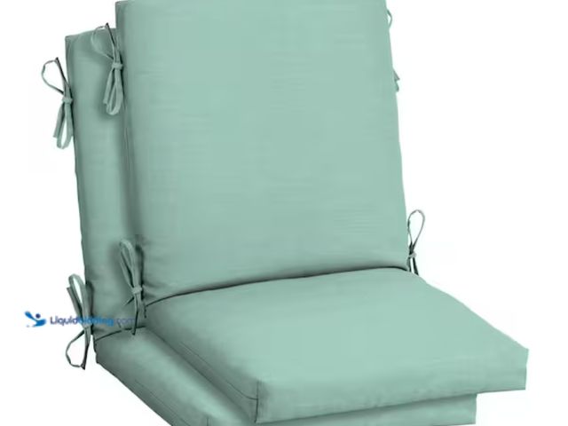 Lot 49-2000061 - Set of (2) ARDEN 18 in. x 16.5 in. Mid Back Outdoor Dining Chair Cushion in Aqua Leala, Model # TH1G...