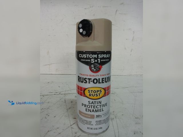 Lot 49-1629055 - Lot of (6) Stops Rust Custom Spray 5-in-1 Spray Paint, Satin French Beige, 12 Oz., Model #376879, Un...