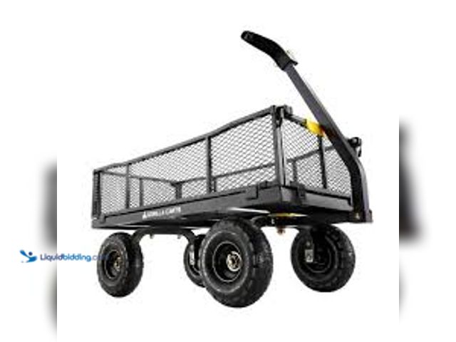 Lot 49-5411589 - GORILLA CARTS 900 lb. Heavy-Duty Steel Utility Garden Cart, 4 cu. ft. Capacity, 10 in. Pneumatic Tir...