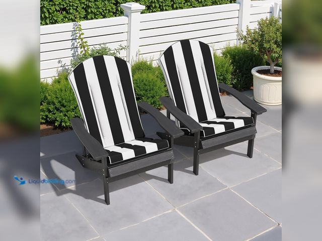 Lot 49-3430430 - Set of (2) Crestlive Products 50x20 Inch Adirondack Chair Cushions, Outdoor Rocking Chair Cushions, ...