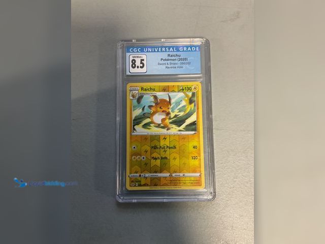 Lot 49-1505398 - COLLECTIBLE WOW! GRADED CARD RAICHU 66/202 REVERSE HOLO CGC NM/MINT+ 8.5 AMAZING CARD FOR ANY COLLEC...