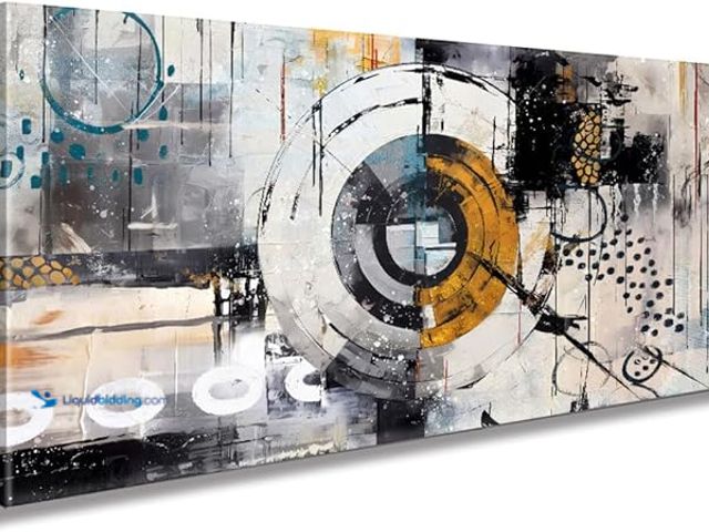 Lot 49-5411601 - Black and White Wall Art Bedroom Canvas 24" x 47" unused