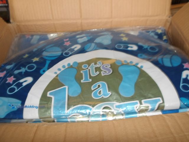 Lot 49-1513928 - Approx 500, Mylar  Baby Boy, Baby Shower Balloons, Blue, Unused  Ref#4G-0703