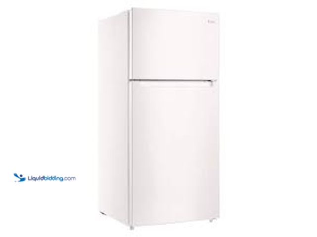 Lot 49-5475789 - Vissani 14.2 cu. ft. Top Freezer Refrigerator in White, Garage Ready. Model # MDTF14WH5. Unused