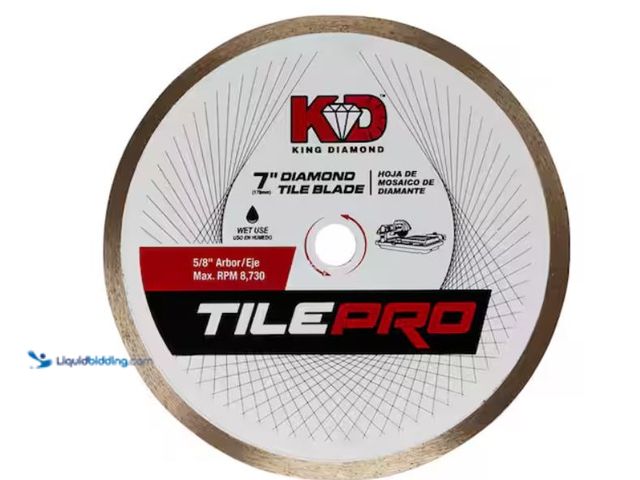 Lot 49-3614743 - KING DIAMOND 7 in. Diamond Tile Circular Saw Blade, Model # C70S7, Slightly used, Scuffs/Scratches. ...