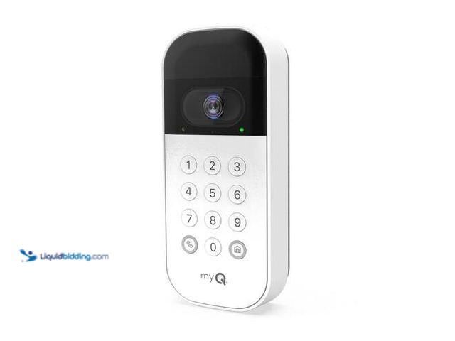 Lot 49-3614912 - Chamberlain myQ Smart Wireless Garage Door Video Keypad, White - Built-in camera with 1080p HD video...
