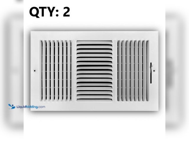 Lot 49-3616797 - Everbilt Set of (2) 10 in. x 8 in. 3-Way Steel Wall/Ceiling Register in White - Unused SKU # 424822 ...