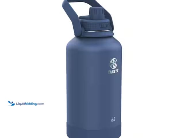 Lot 49-1580007 - Takeya Actives 64 oz. Stainless Steel Wide Handle Sport Bottle Midnight, Model # 51114, Unused  Ref#...