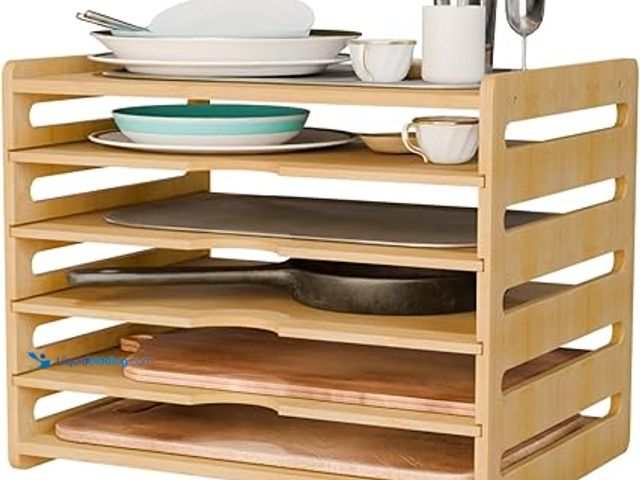 Lot 49-3527714 - Wooden Cabinet Tray Dividers,Kitchen Vertical Tray Divider Organizer for Storing Baking Sheets, Pans...