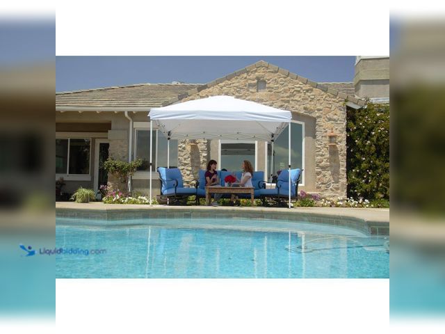 Lot 49-3564076 - 10 ft. x 10 ft. Commercial Instant Canopy-Pop Up Tent with Wall Panel White (opened to view) New