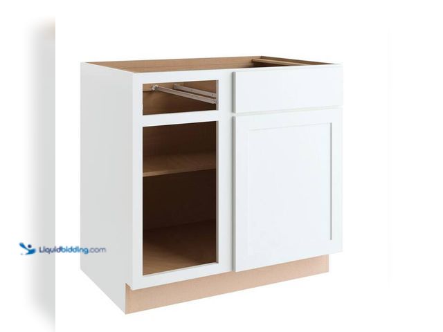 Lot 49-2024537 - Hampton Bay Courtland 36 in. W x 24 in. D x 34.5 in. H Assembled Shaker Base Kitchen Cabinet in Pola...