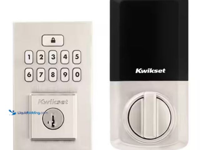 Lot 49-1573174 - Kwikset SmartCode 260 Contemporary Satin Nickel Keypad Single Cylinder Electronic Deadbolt Featuring...