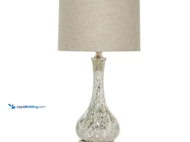 Lot 49-1576503 - Litton Lane 28 in. Silver Glass Task and Reading Table Lamp with Faux Mercury Glass Finish Model # 8...