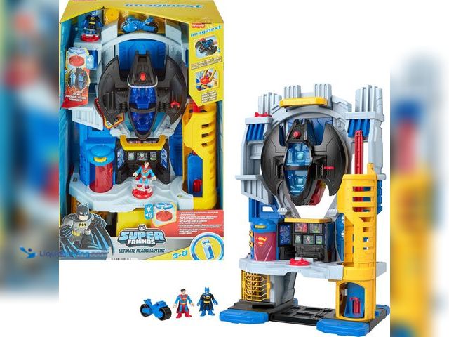 Lot 49-5413387 - Fisher-Price Imaginext DC Super Friends, Batman Toy, Ultimate Headquarters Playset 2-Ft Tall, Lights...