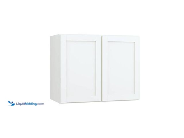 Lot 49-2000789 - Hampton Bay Courtland 30 in. W x 12 in. D x 18 in. H Assembled Shaker Wall Bridge Kitchen Cabinet in...