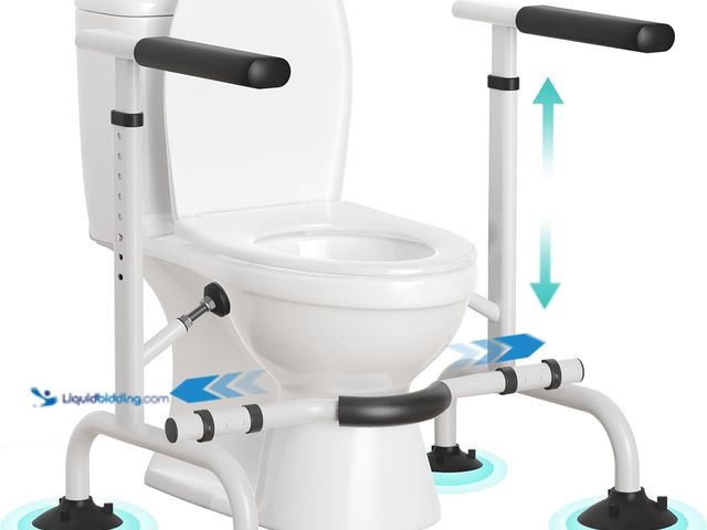 Lot 49-5546069 - HOMENURSE Toilet Safety Rails for Seniors, Heavy Duty Toilet Safety Frame with Adjustable Height & W...