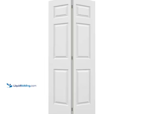Lot 49-5574132 - JELD-WEN
36 in. x 80 in. 6 Panel Colonist Primed Textured Molded Composite Hollow Core Closet Bi-Fo...