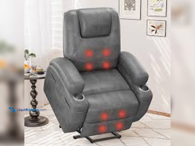 Lot 49-5471592 - LACOO Gray Leather Power Lift Standard (No Motion) Recliner with Power Lift. Model # T-LR84LMP4. Unu...