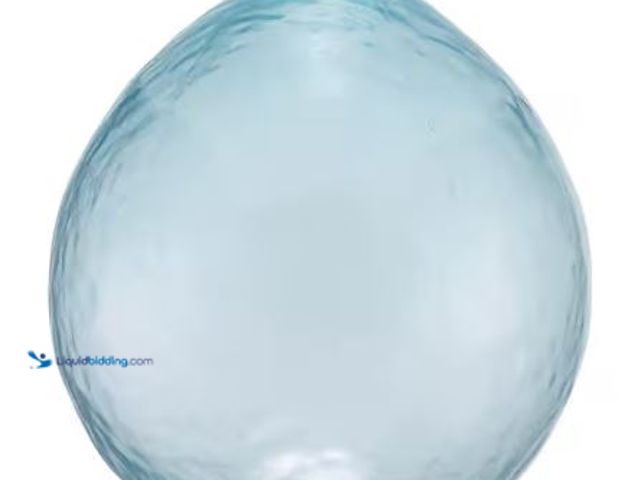 Lot 49-1625195 - Lot of (3) 7.16 in. Blue Tint Bubble Glass Globe Pendant Lamp Shade With 2.25 in. Lip Fitter, Model ...