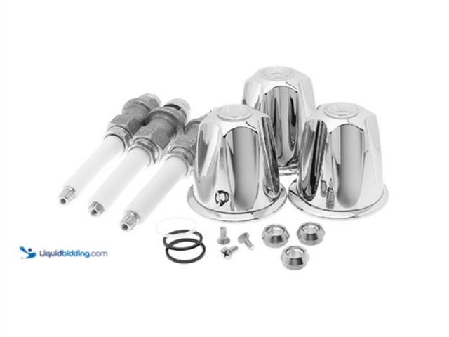 Lot 49-5406334 - Pfister Genuine Replacement Part 3-Handle Rebuild Kit with Metal Verve Knobs, Unused