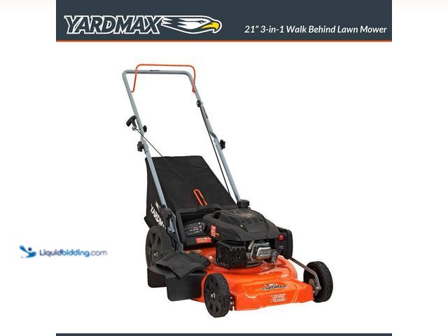 Lot 49-5414398 - 21 in. 170cc 3-in-1 Gas Walk Behind Push Lawn Mower with High Rear Wheels Model # YG1650 unused bag ...