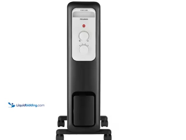 Lot 49-1571022 - Pelonis 1,500-Watt Oil-Filled Radiant Electric Space Heater with Thermostat, Model # HO-0279, Unused...