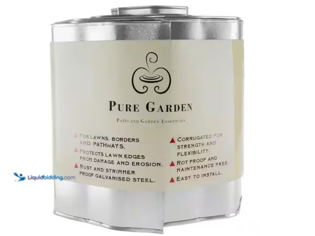 Lot 49-1622685 - Lot of (3) Pure Garden 6.25 in. x 16 ft. Galvanized Steel Lawn Edging Landscape Border, Model # HW15...