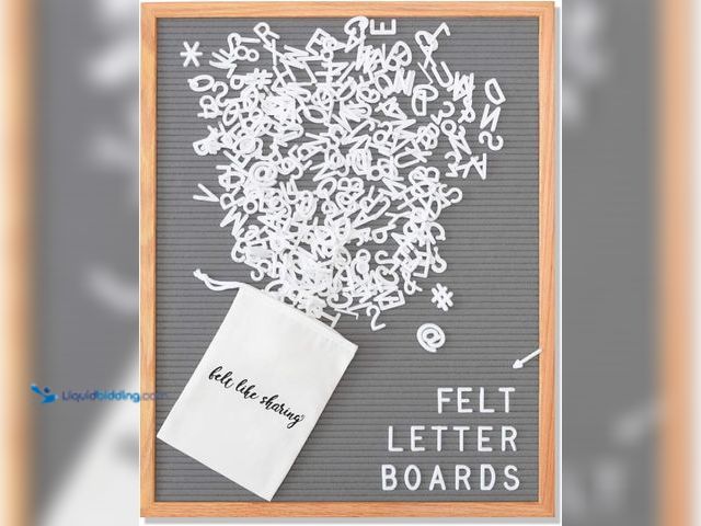 Lot 49-3527704 - Felt Like Sharing Letter Board (Gray Felt - 16”x20”) – Changeable Message Board with 3 Sets of Felt ...