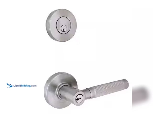 Lot 49-2005847 - Home Decorators Collection Woodcliff Satin Nickel Single Cylinder Door Handle Combo Pack Featuring D...
