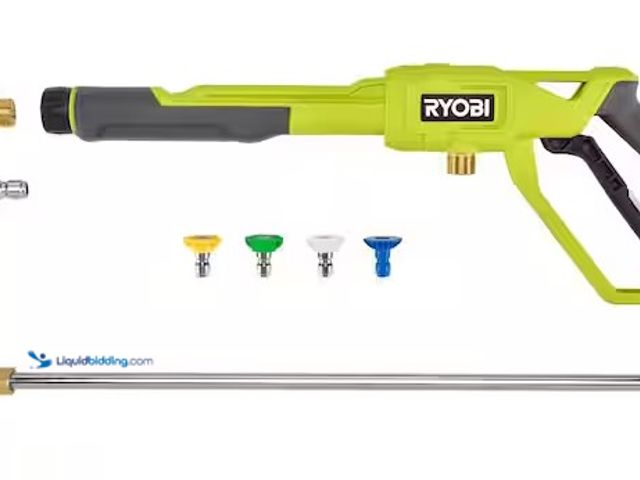 Lot 49-3639303 - RYOBI Pressure Washer Trigger Handle Kit (NOTE: Missing Attachments), Model: RY31036K, Unused.  Ref#...