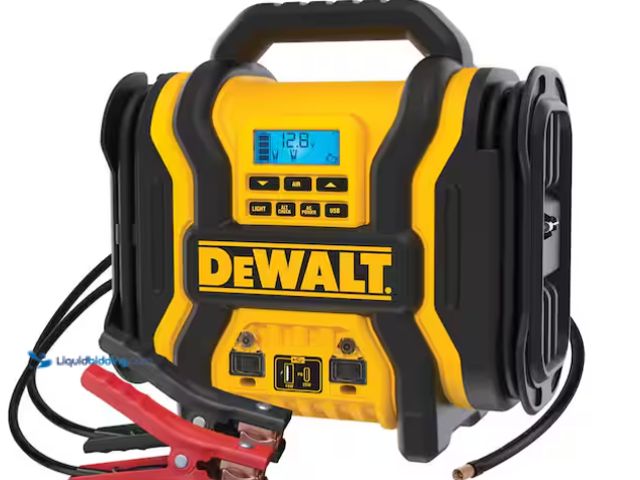 Lot 49-1569145 - DEWALT Portable Power 2000 Peak Amp Jump Starter w/Digital Compressor, Model # DXAEPS14, Slightly us...