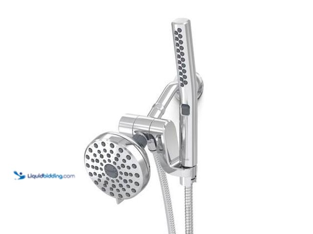 Lot 49-5559524 - Waterpik 12-spray 5 in. High PressureDual Shower Head and Handheld Shower Head in Chrome. Model # YB...