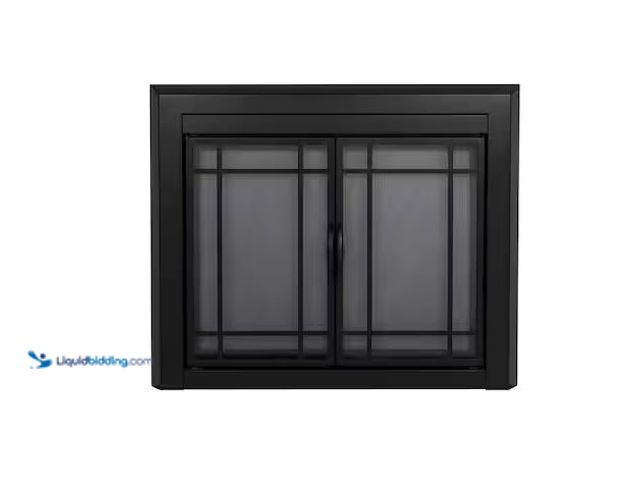 Lot 49-1576751 - Pleasant Hearth Easton Medium Glass Fireplace Doors Model # EA-5011, Unused, Has Attachments  Ref#HD...